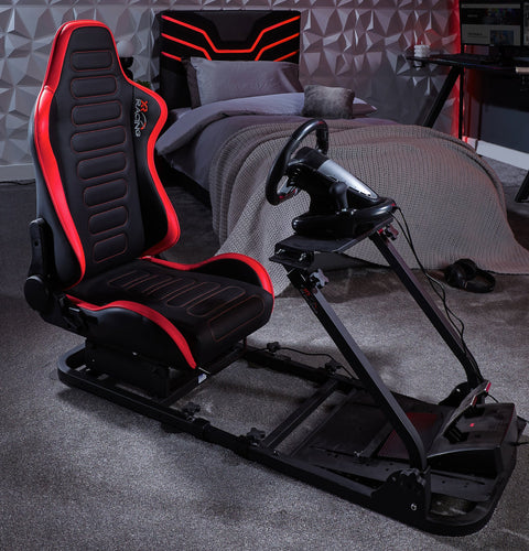 XR Racing Chicane Racing Sim Cockpit Gaming Chair - Black / Red