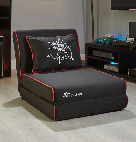 Crash Pad Jr Foldable Z Bed Mattress and Gaming Chair - Black