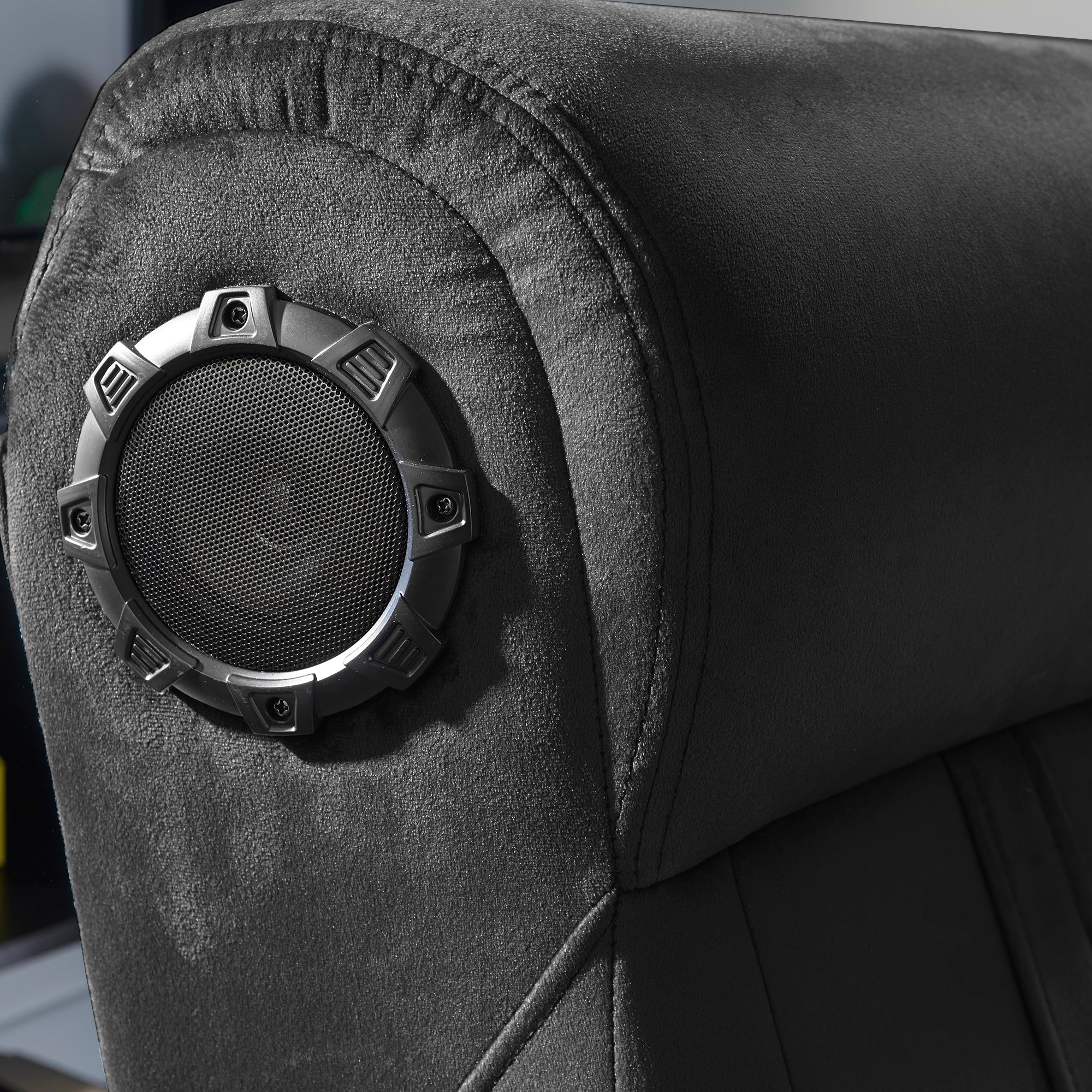 Deluxe 4.1 Audio Fabric Console Gaming Chair - Black