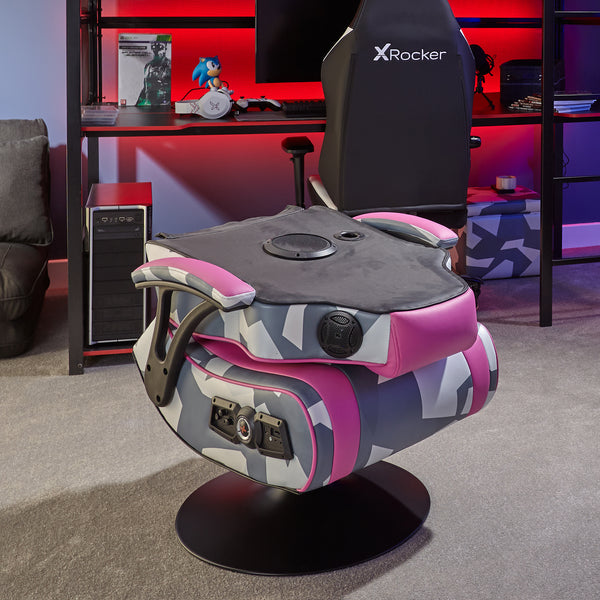 Geo Camo 2.1 Audio Gaming Chair with Vibration - Pink