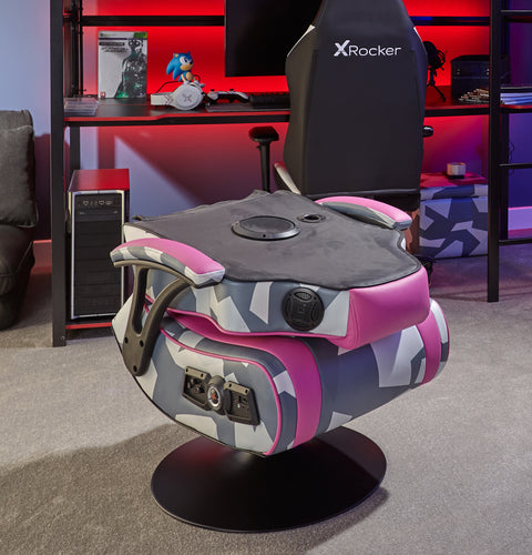 Geo Camo 2.1 Audio Gaming Chair with Vibration - Pink