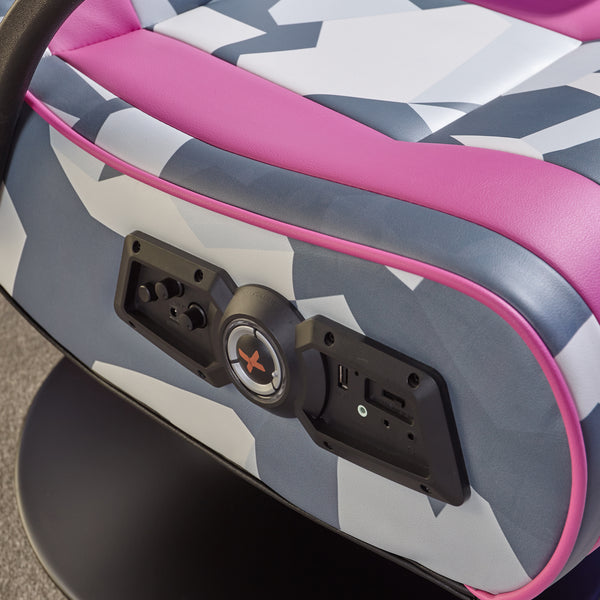 Geo Camo 2.1 Audio Gaming Chair with Vibration - Pink
