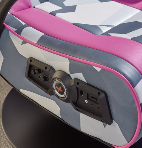 Geo Camo 2.1 Audio Gaming Chair with Vibration - Pink