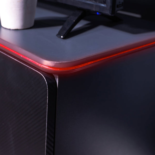 Carbon-Tek LED TV Media Unit - Grey / Red RGB