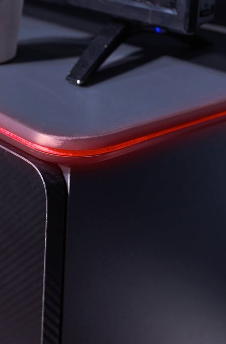 Carbon-Tek LED TV Media Unit - Grey / Red RGB