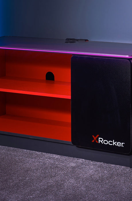 Carbon-Tek LED TV Media Unit - Grey / Red RGB