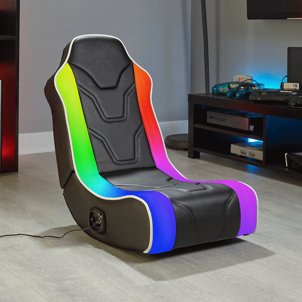 Xrocker chimera rgb 2. 0 | led osvetlitev | 2 zvočnika | control panel | zložljiv gaming bodensessel 1 Xrocker chimera rgb 2. 0 gaming bodensessel z led osvetlitvijo spredaj
