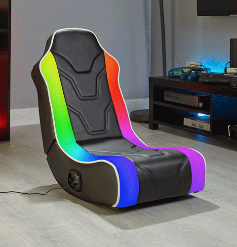 Chimera 2.0 Audio Floor Rocker LED Gaming Chair for Kids - Black