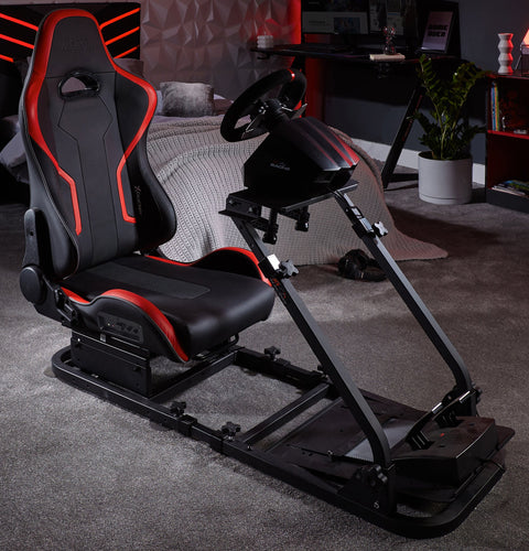 XR Racing Drift 2.1 Audio Racing Sim Cockpit Gaming Chair - Black / Red