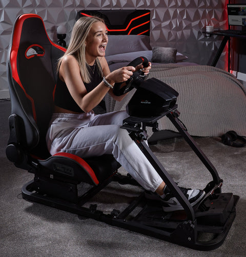 XR Racing Drift 2.1 Audio Racing Sim Cockpit Gaming Chair - Black / Red