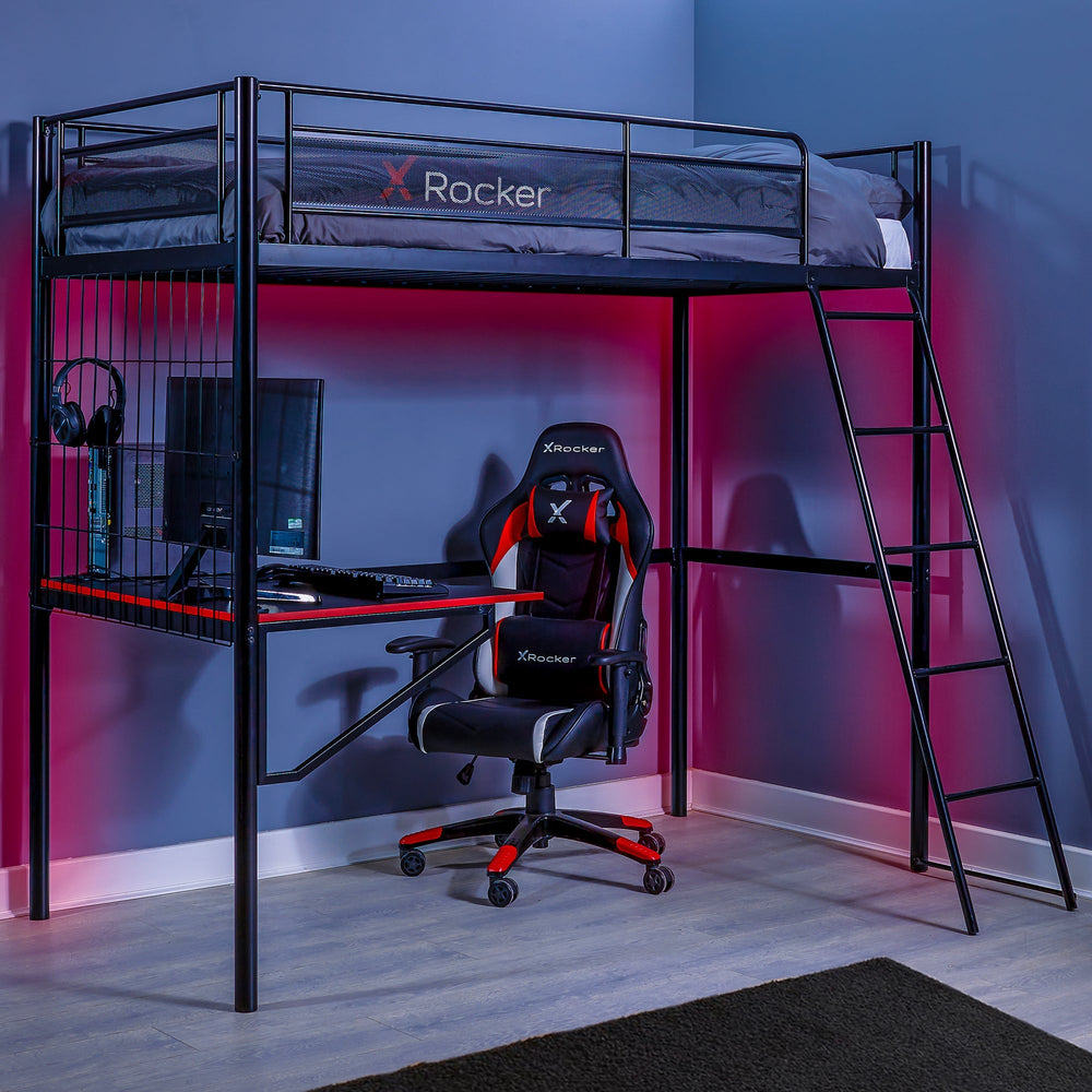 Icarus XL High Sleeper Gaming Bed with Desk