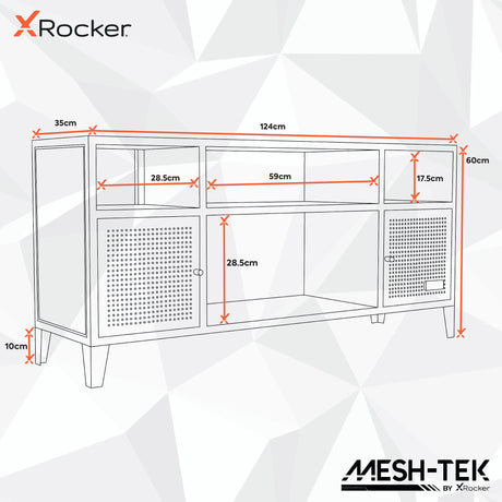 Mesh-Tek Media TV Unit - Black / Red