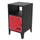 Mesh-Tek Bedside Table Storage Cabinet - Black / Red