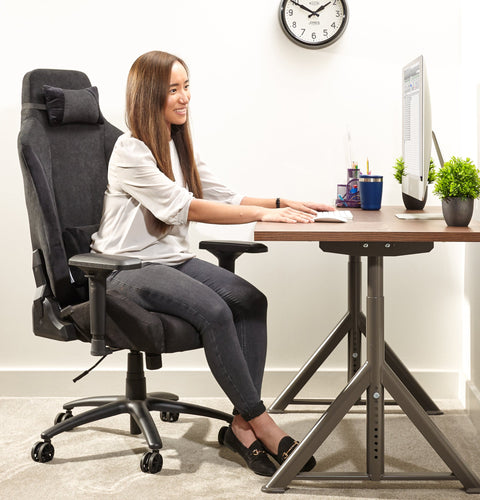 Messina Ergonomic PC Office Gaming Chair - Fabric Black