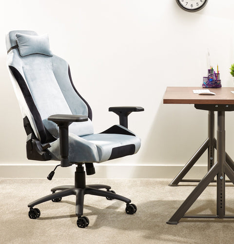 Messina Ergonomic PC Office Gaming Chair - Fabric Silver
