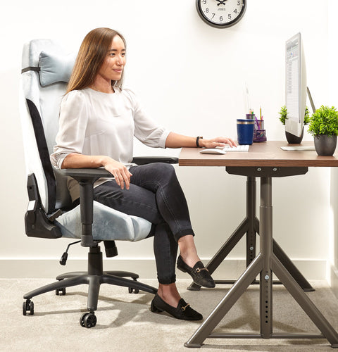 Messina Ergonomic PC Office Gaming Chair - Fabric Silver