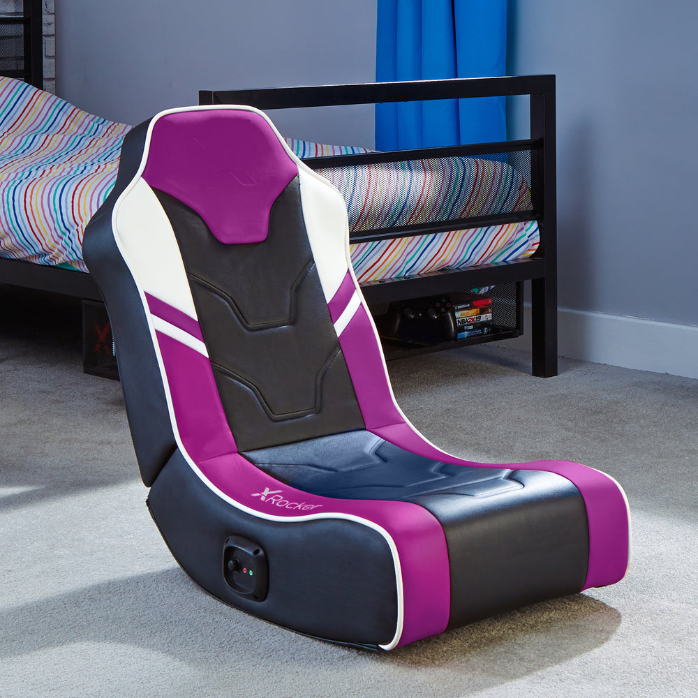 X Rocker Shadow Audio Floor Rocker Gaming Chair Purple