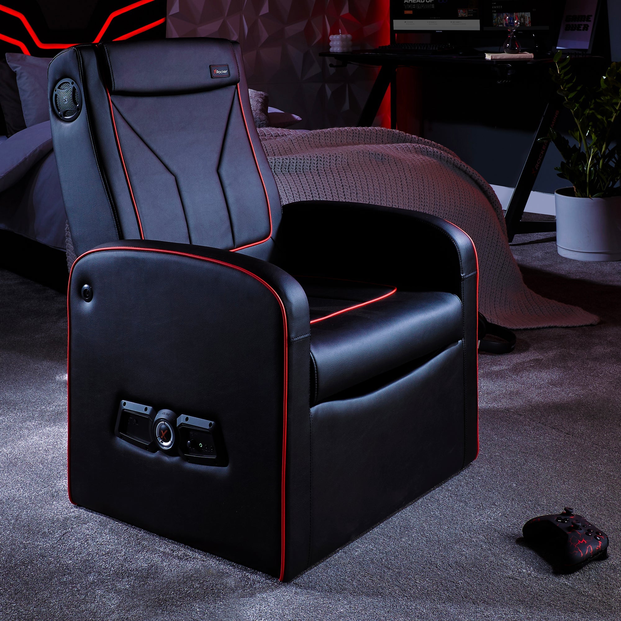 Shift Luxe Jr 2.1 Audio Ottoman Gaming Chair for Kids - Black