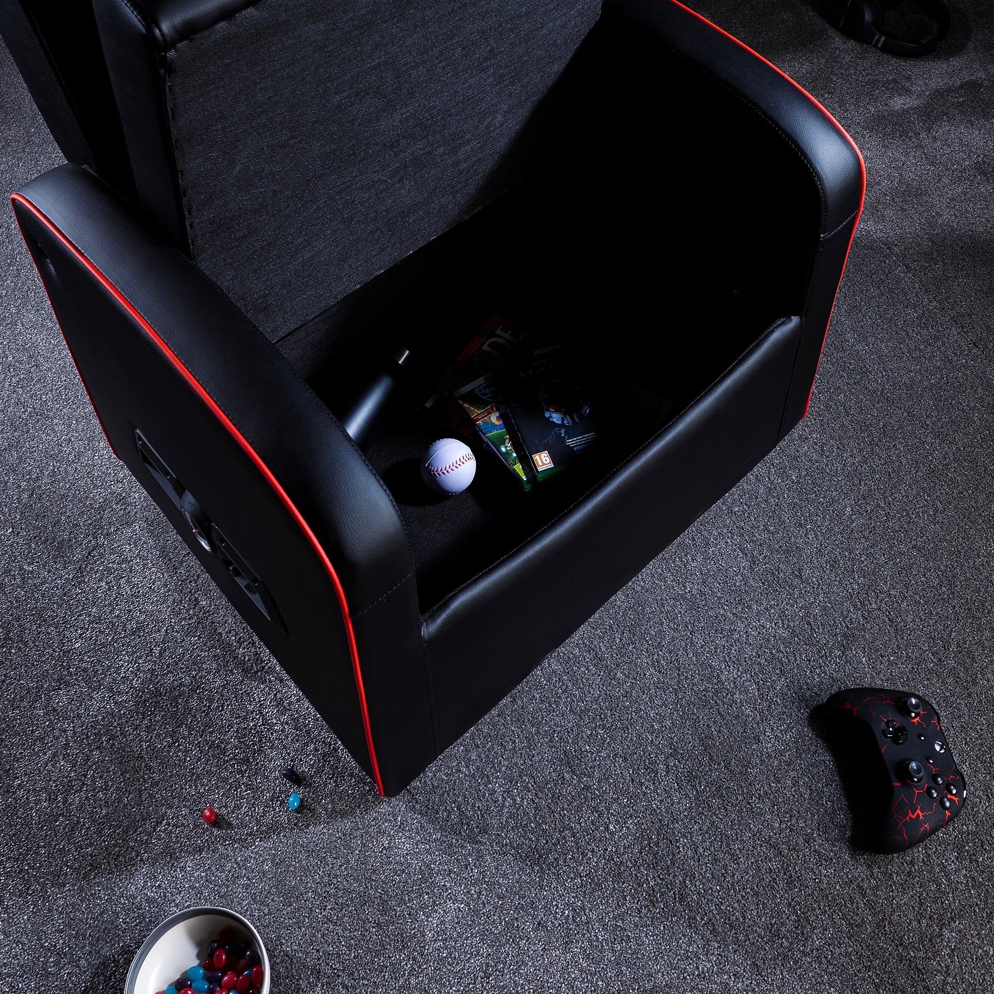 Shift Luxe Jr 2.1 Audio Ottoman Gaming Chair for Kids - Black