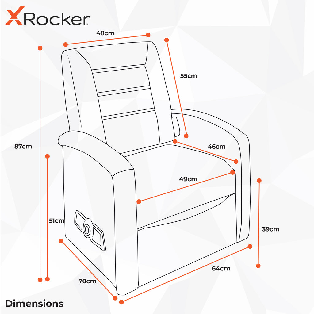 Premier Jr 2.1 Audio Ottoman Gaming Chair for Kids - Black