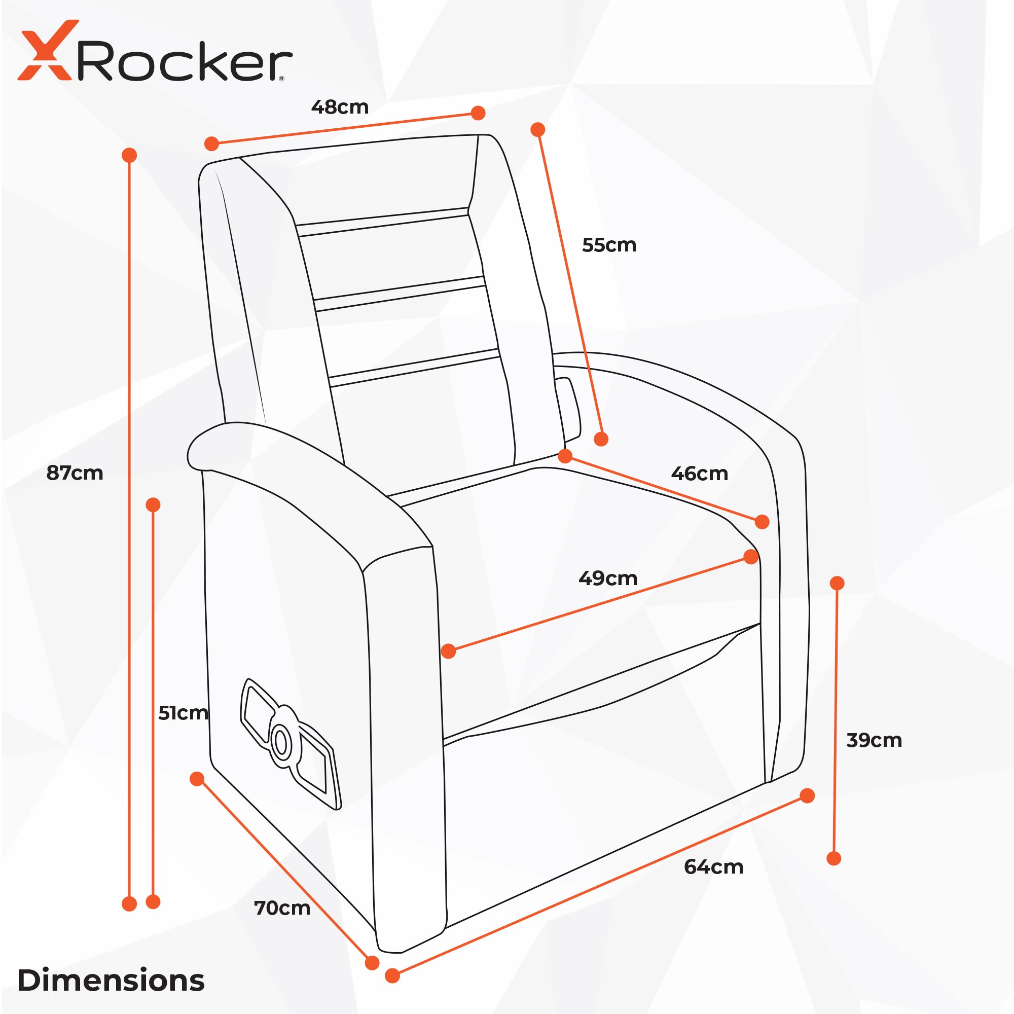Premier Jr 2.1 Audio Ottoman Gaming Chair for Kids - Black