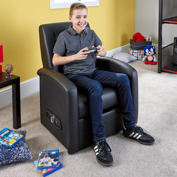 Premier Jr 2.1 Audio Ottoman Gaming Chair for Kids - Black